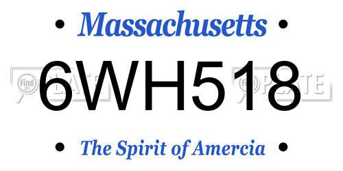 6WH518 Massachusetts License Plate
