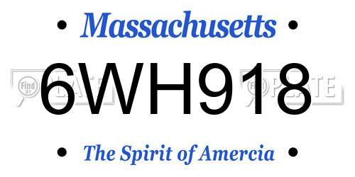 6WH918 Massachusetts License Plate