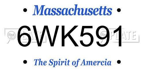 6WK591 Massachusetts License Plate
