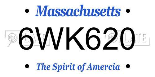 6WK620 Massachusetts License Plate