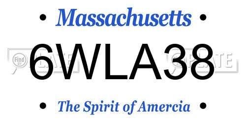 6WLA38 Massachusetts License Plate