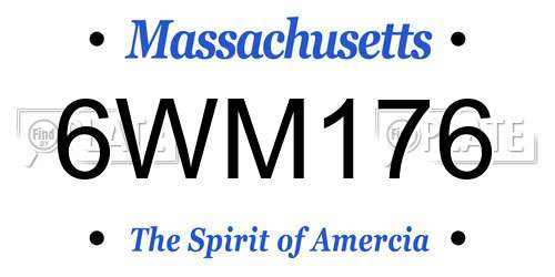 6WM176 Massachusetts License Plate