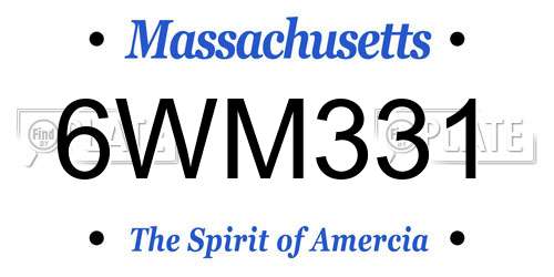 6WM331 Massachusetts License Plate