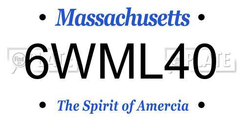 6WML40 Massachusetts License Plate