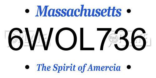 6WOL736 Massachusetts License Plate
