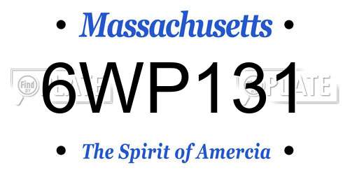6WP131 Massachusetts License Plate