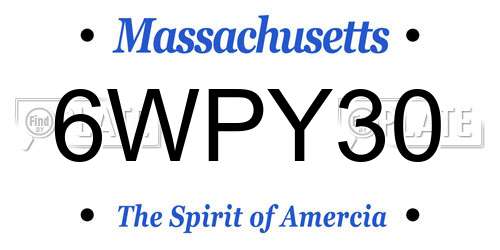 6WPY30 Massachusetts License Plate