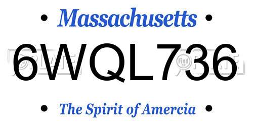6WQL736 Massachusetts License Plate