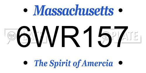 6WR157 Massachusetts License Plate