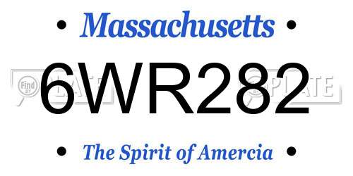 6WR282 Massachusetts License Plate