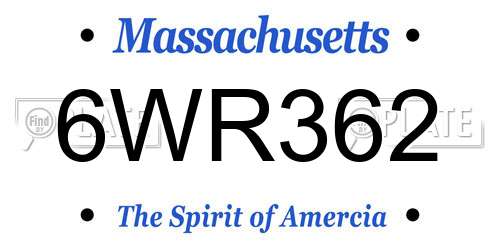 6WR362 Massachusetts License Plate