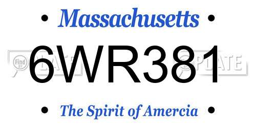 6WR381 Massachusetts License Plate
