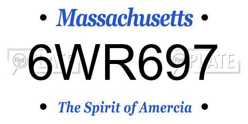 6WR697 Massachusetts License Plate