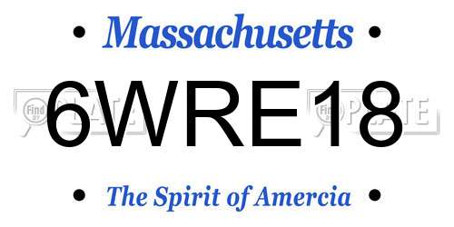 6WRE18 Massachusetts License Plate