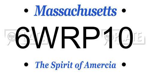 6WRP10 Massachusetts License Plate