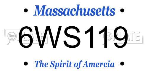 6WS119 Massachusetts License Plate