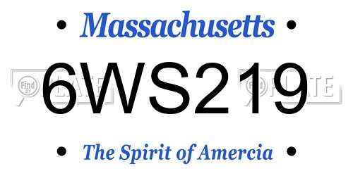 6WS219 Massachusetts License Plate