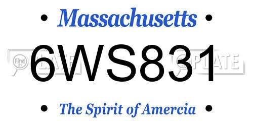 6WS831 Massachusetts License Plate