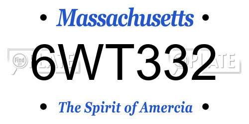 6WT332 Massachusetts License Plate