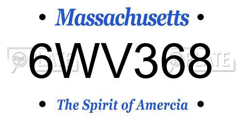 6WV368 Massachusetts License Plate
