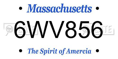 6WV856 Massachusetts License Plate