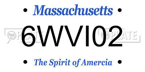 6WVI02 Massachusetts License Plate