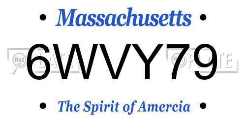 6WVY79 Massachusetts License Plate