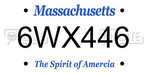 6WX446 Massachusetts License Plate