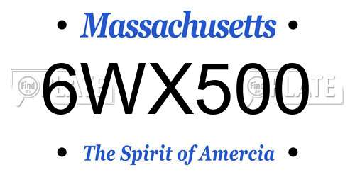 6WX500 Massachusetts License Plate