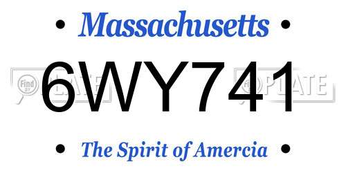 6WY741 Massachusetts License Plate