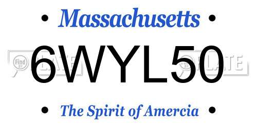 6WYL50 Massachusetts License Plate
