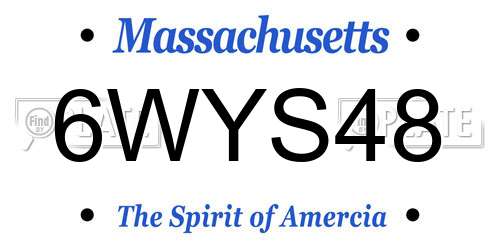 6WYS48 Massachusetts License Plate