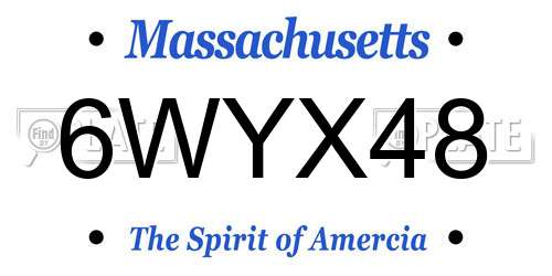 6WYX48 Massachusetts License Plate