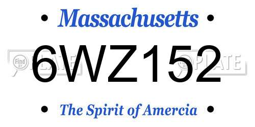 6WZ152 Massachusetts License Plate