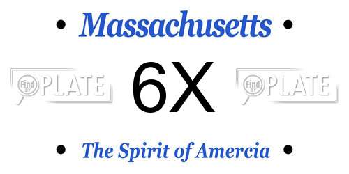6X Massachusetts License Plate