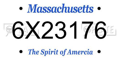 6X23176 Massachusetts License Plate