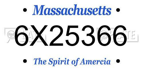 6X25366 Massachusetts License Plate