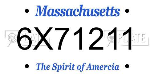 6X71211 Massachusetts License Plate