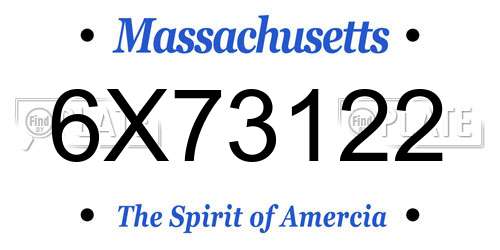 6X73122 Massachusetts License Plate