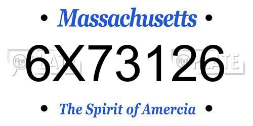 6X73126 Massachusetts License Plate