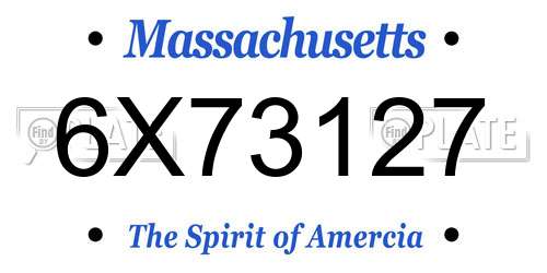 6X73127 Massachusetts License Plate