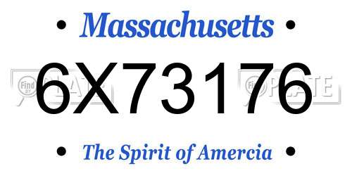 6X73176 Massachusetts License Plate