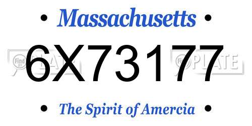 6X73177 Massachusetts License Plate