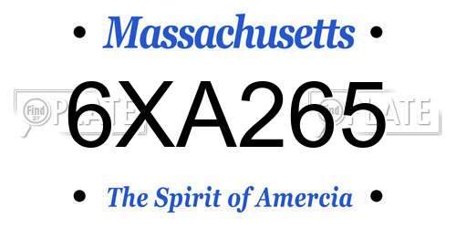 6XA265 Massachusetts License Plate