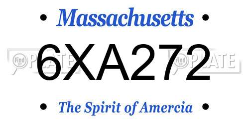 6XA272 Massachusetts License Plate