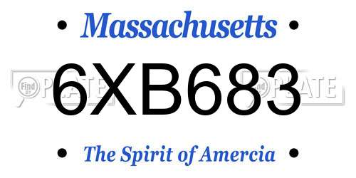 6XB683 Massachusetts License Plate