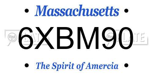 6XBM90 Massachusetts License Plate