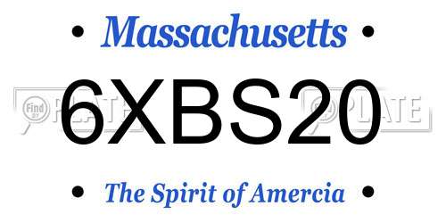 6XBS20 Massachusetts License Plate