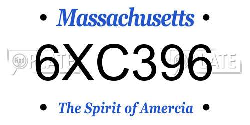 6XC396 Massachusetts License Plate
