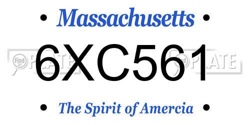 6XC561 Massachusetts License Plate